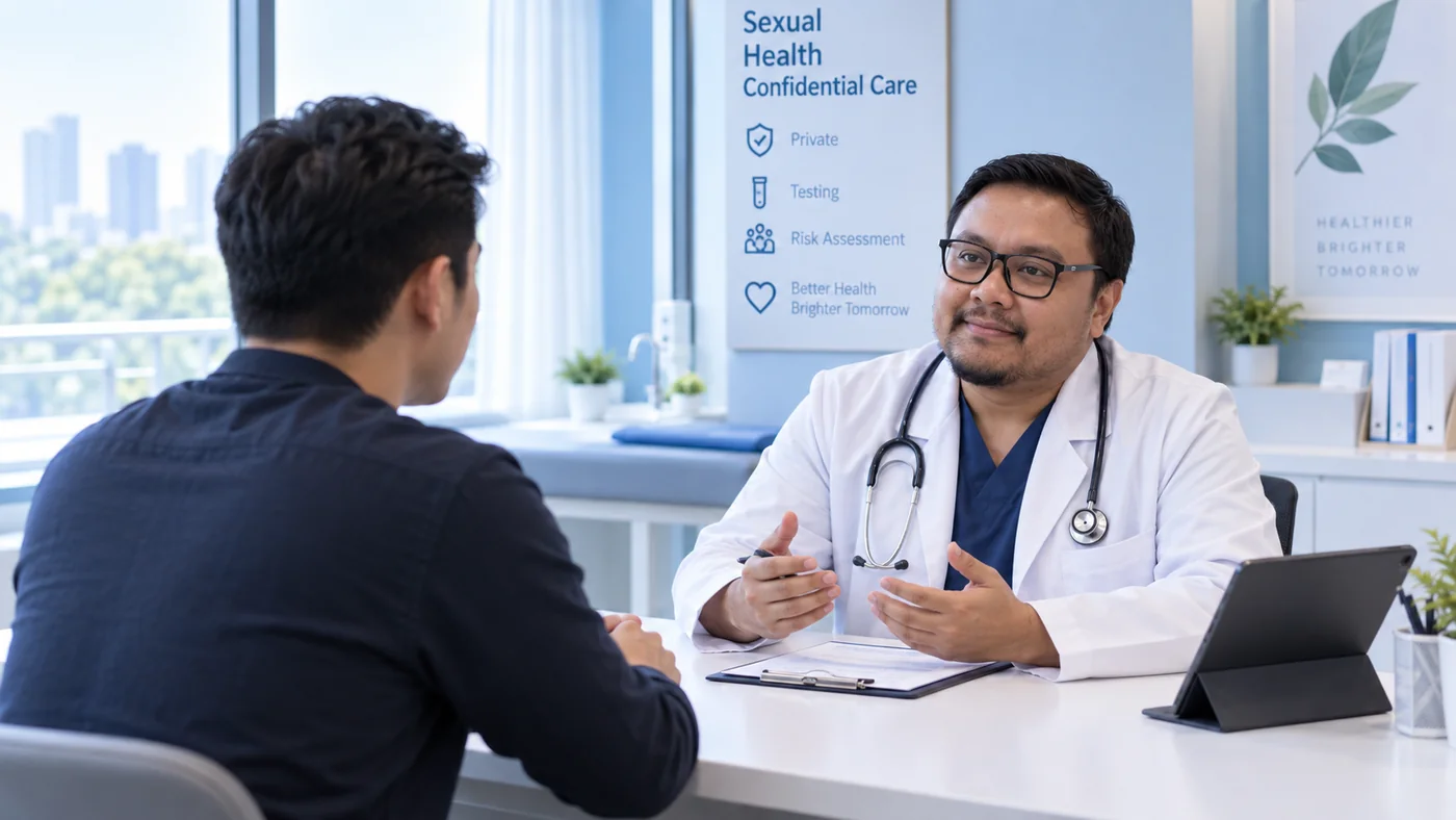 Ilustrasi AI Dr Anwar dalam konsultasi STI STD sulit