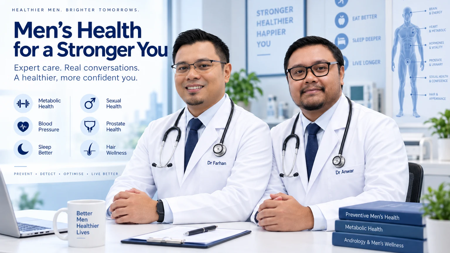 Dr Farhan dan Dr Anwar dalam visual kesihatan lelaki Klinik Al-Fatih Johor